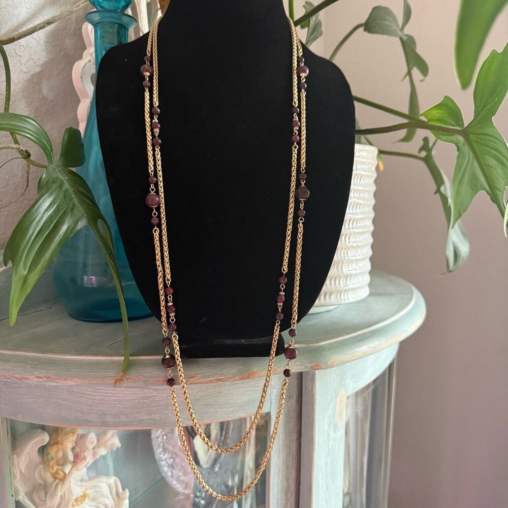 WHBM White House Black Market Beaded Double Strand Necklace